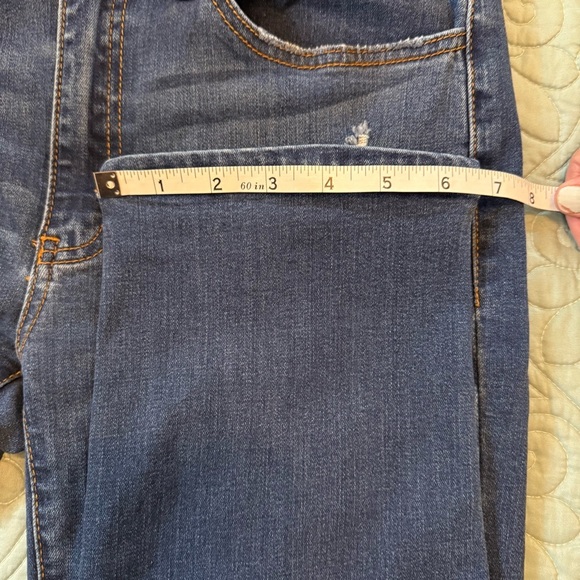 KanCan Leopard Patch Distressed Denim Straight Leg Jeans Size 9/28 High Rise - Picture 10 of 12